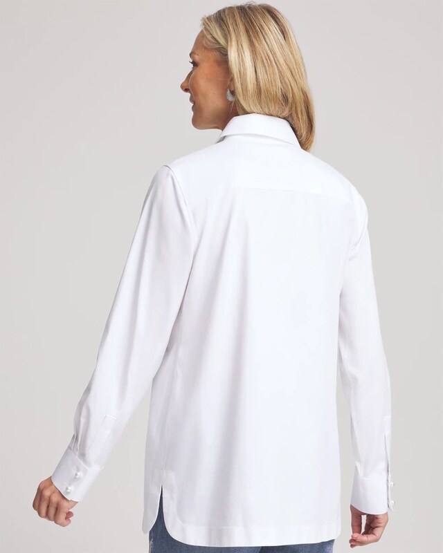 No Iron Faux Pearl Button Tunic - image 3